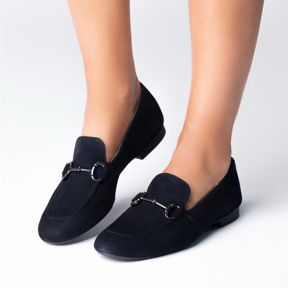 Paul Green Daphne loafer in navy blue suede sz 8
